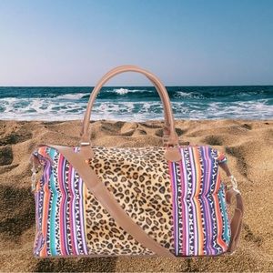 (REDUCED) LOVELY AZTEC AND ANIMAL PRINT DUFFLE BAG